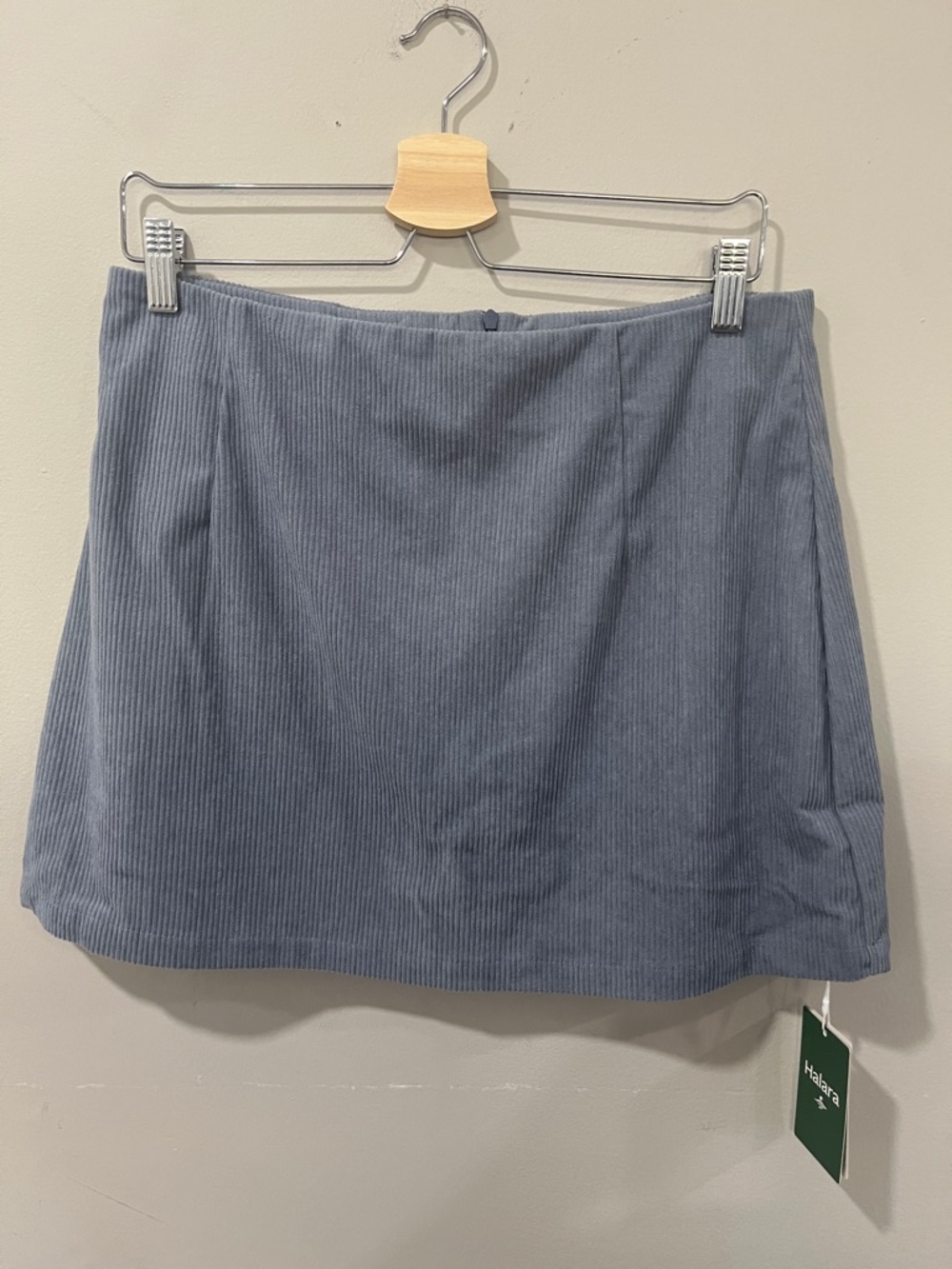 HALARA Corduroy A-Line Mini Skort in Slate Blue